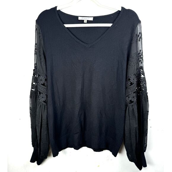 Sioni Milano Bohemian Dark Feminine Hippie Whimsygoth Fairy Crochet Lace Top L - Picture 1 of 6
